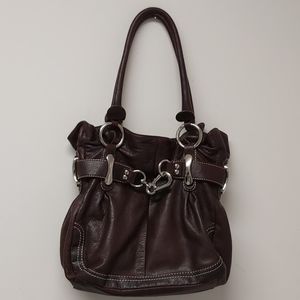 B Makowsky Brown Genuine Leather Handbag